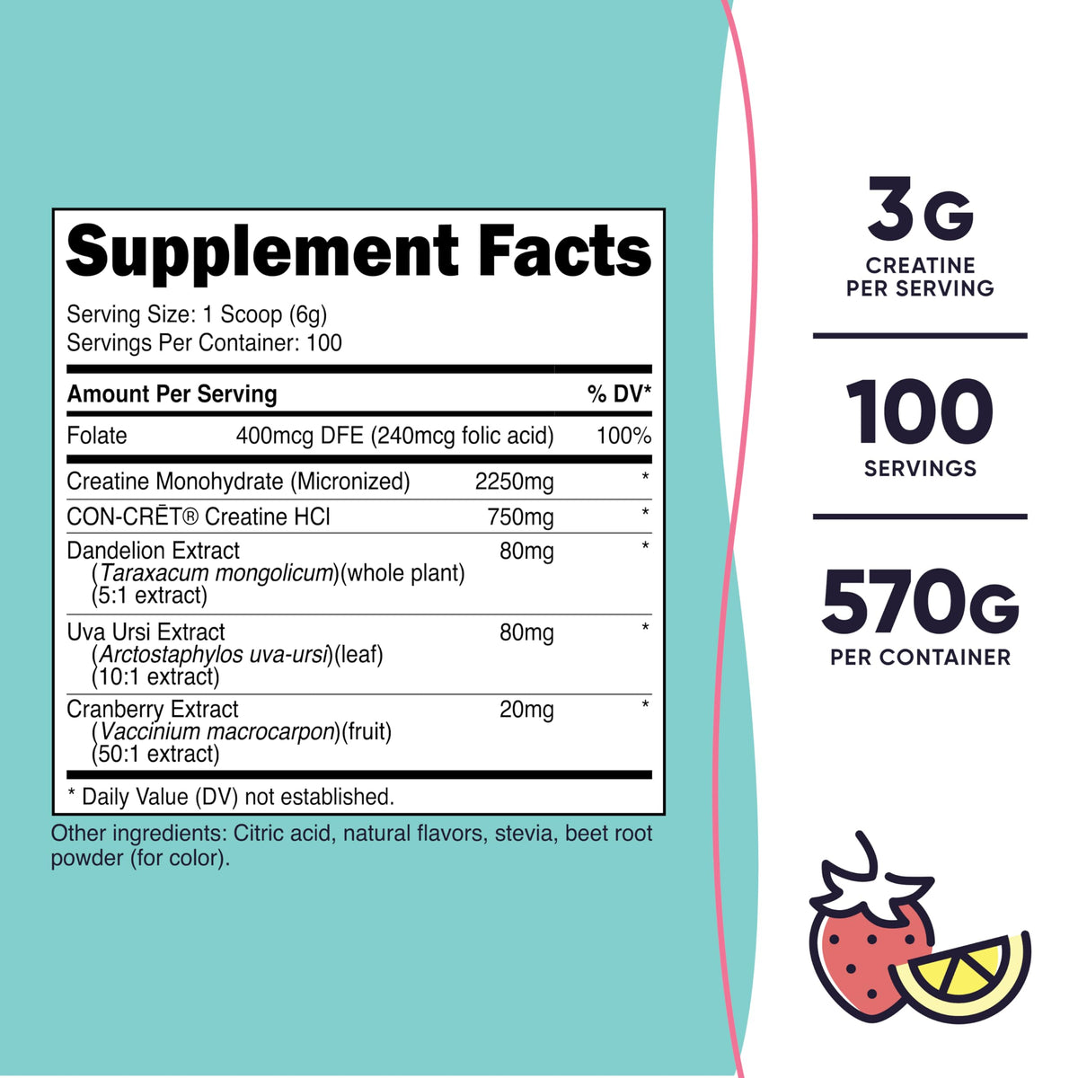Détail de la cuillère incluse avec la poudre de créatine Nutricost