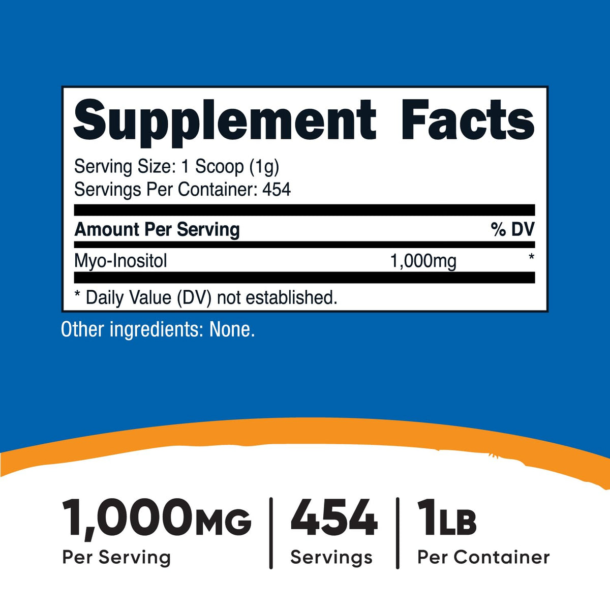 Détail de la cuillère incluse avec poudre d'inositol Nutricost