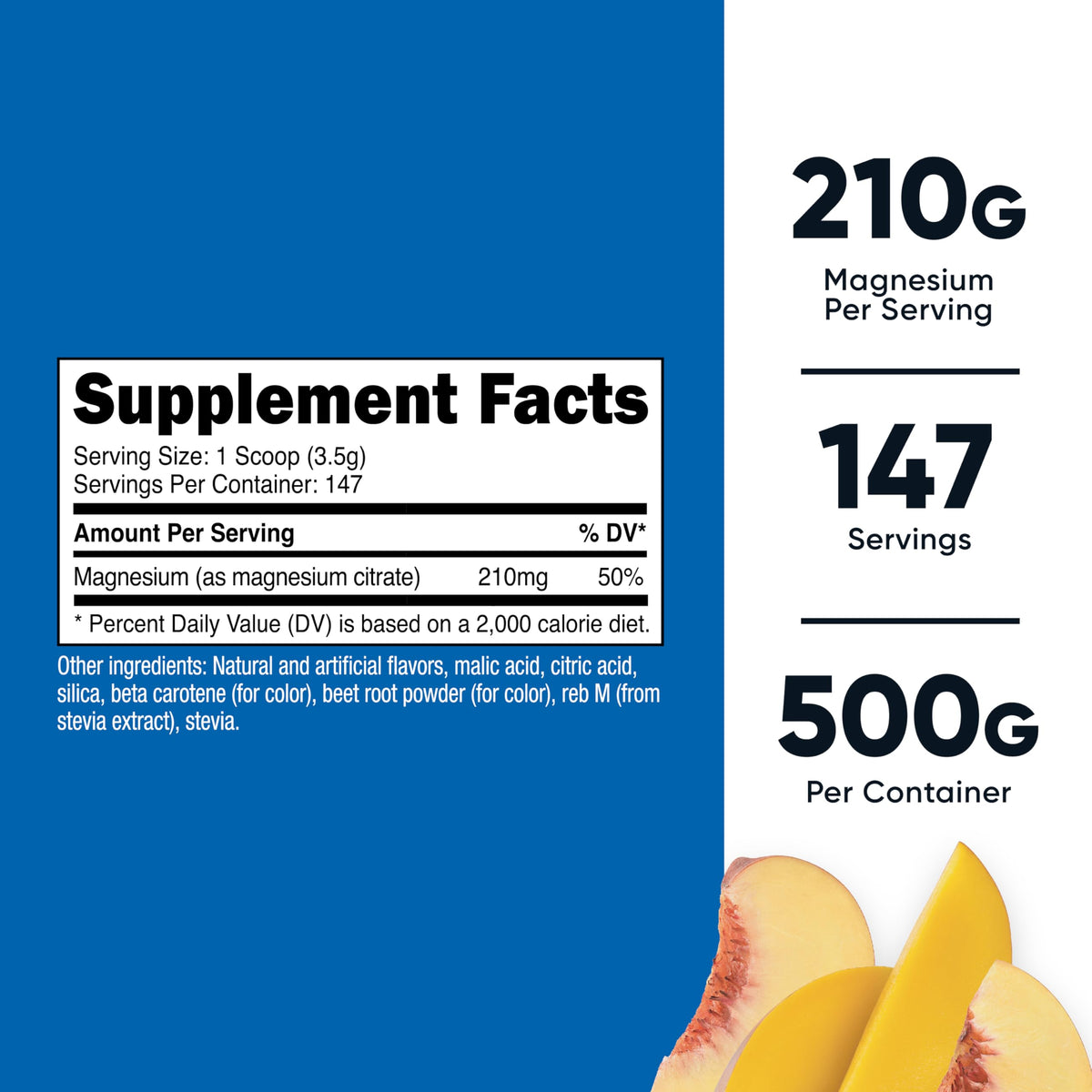 Détail de la cuillère incluse de poudre de citrate de magnésium Nutricost