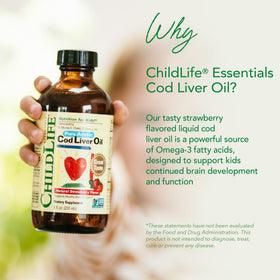Détail de la cuillère mesurante avec Huile de Foie de Morue CHILDLIFE ESSENTIALS