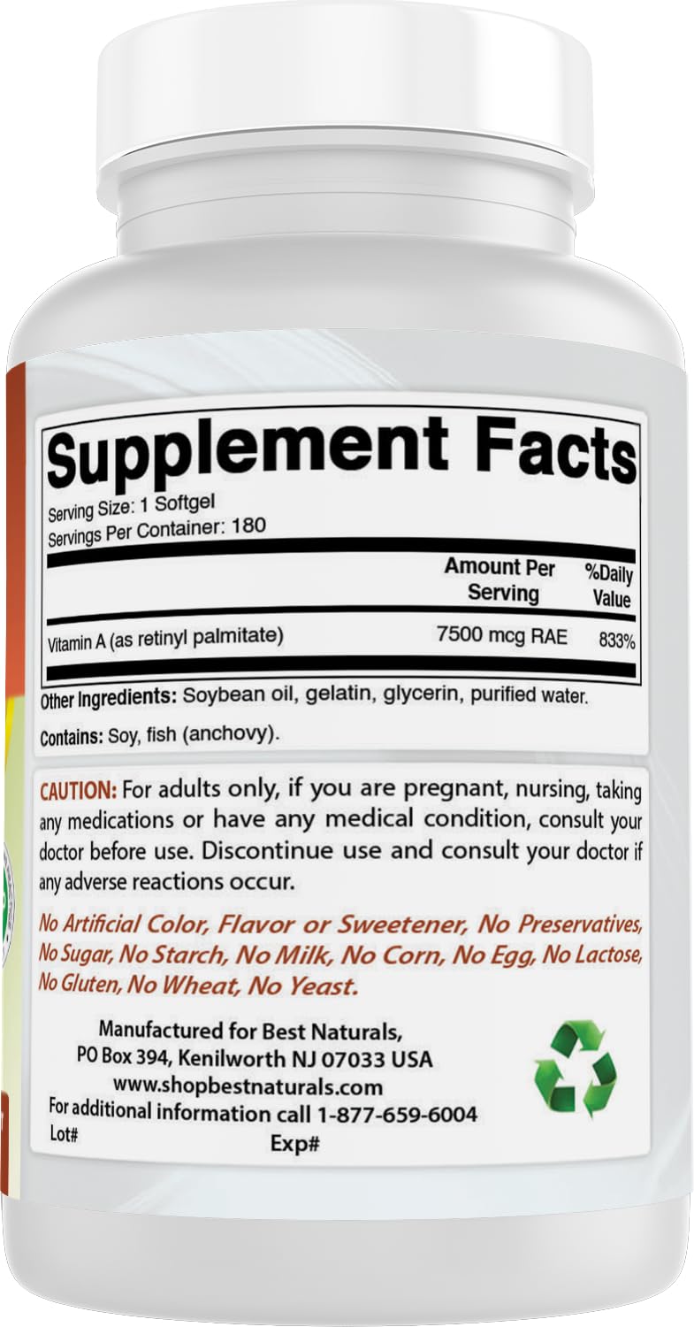 Détail de la gélule molle de Vitamine A Best Naturals
