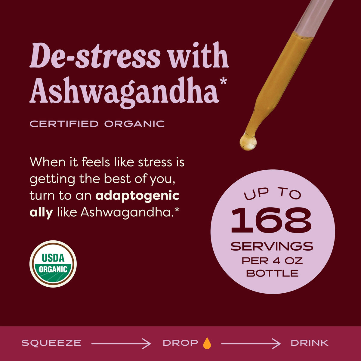 Détail de la pipette de l'extrait d'Ashwagandha Herb Pharm