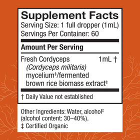 Détail de la pipette de l'extrait de Cordyceps