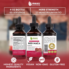 Détail de la pipette de l'extrait de Maca Rouge Maxx Herb