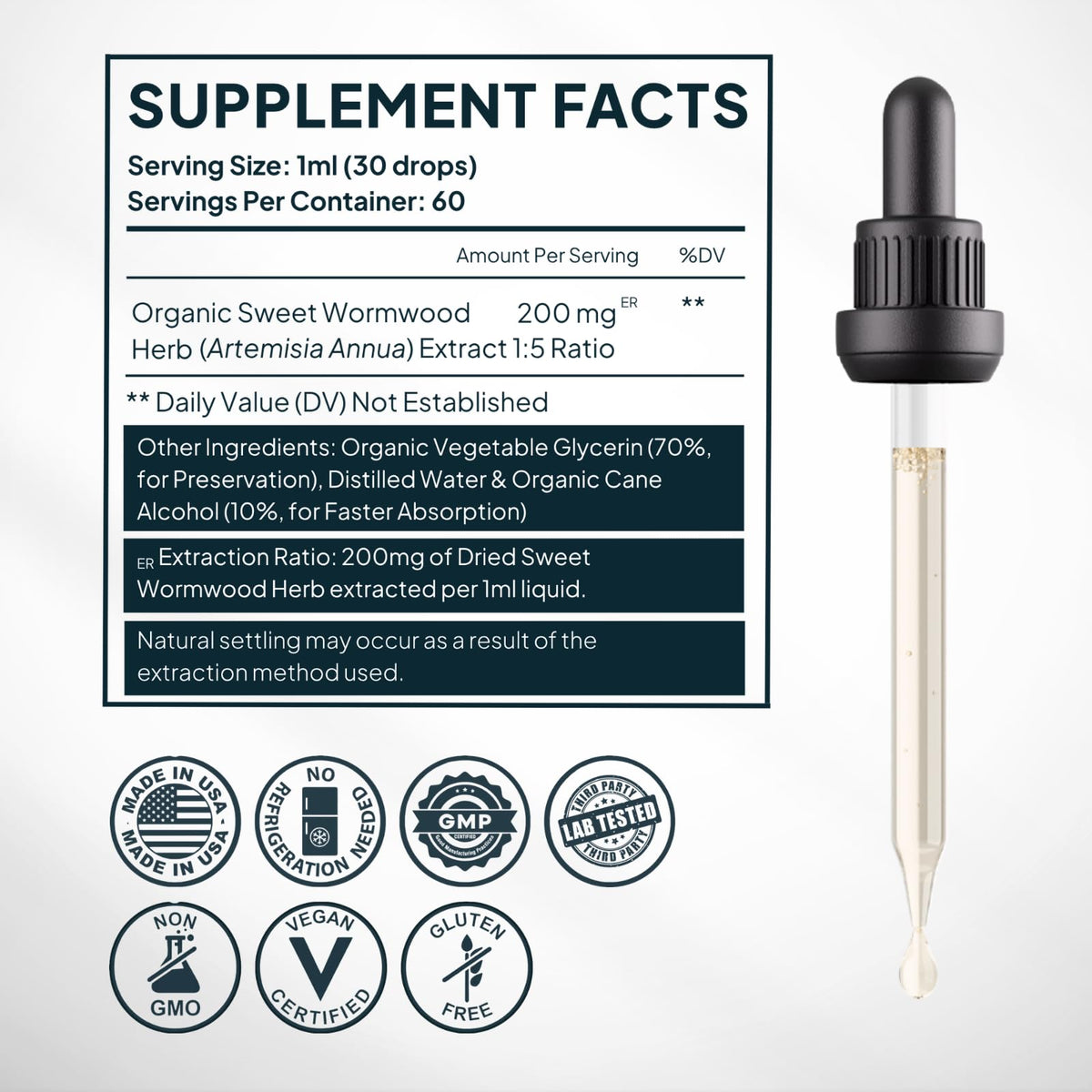Détail de la pipette de la teinture de verveine sucrée Zenmen