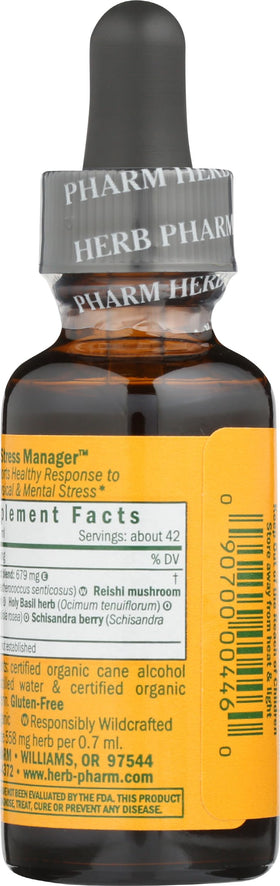 Détail de la pipette de la teinture Herb Pharm Stress Manager