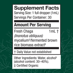 Détail de la pipette du flacon d'extrait de Chaga Host Defense