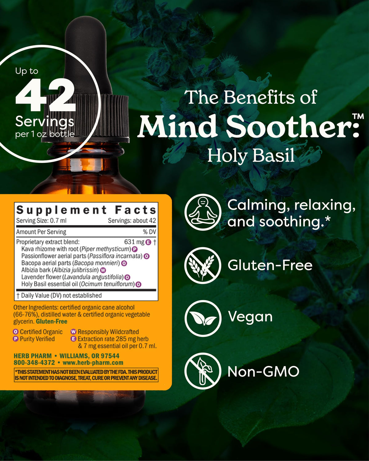 Détail de la pipette du flacon de Mind Soother d'Herb Pharm