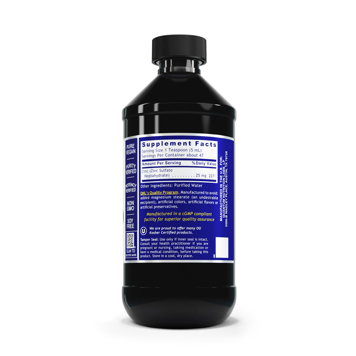 Détail de la pipette du flacon de Zinc Liquide Quantum Nutrition