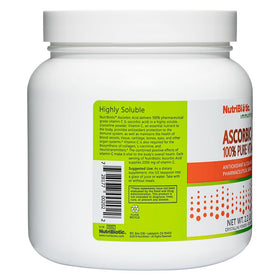 Détail de la poudre d'acide ascorbique NutriBiotic