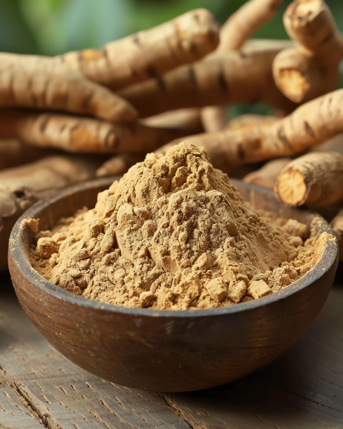 Détail de la poudre d'Ashwagandha bio sur une cuillère