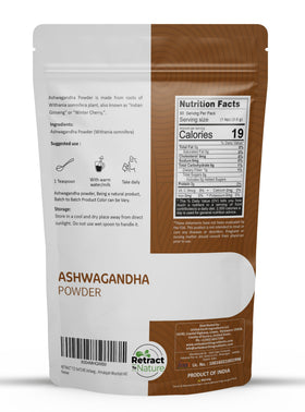 Détail de la poudre d'ashwagandha RETRACT TO NATURE dans un bol