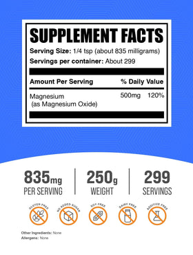 Détail de la poudre d'oxyde de magnésium BulkSupplements