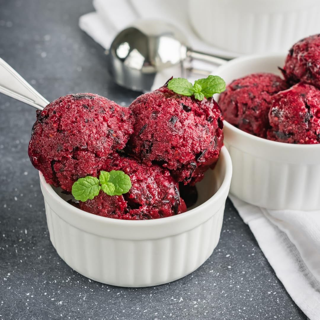 Détail de la poudre de baies d'Aronia PURE ORIGINAL INGREDIENTS sur une cuillère