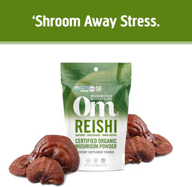 Détail de la poudre de champignon Reishi bio OM MUSHROOM SUPERFOOD