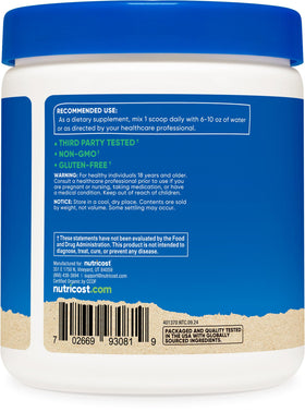 Détail de la poudre de chlorelle bio Nutricost