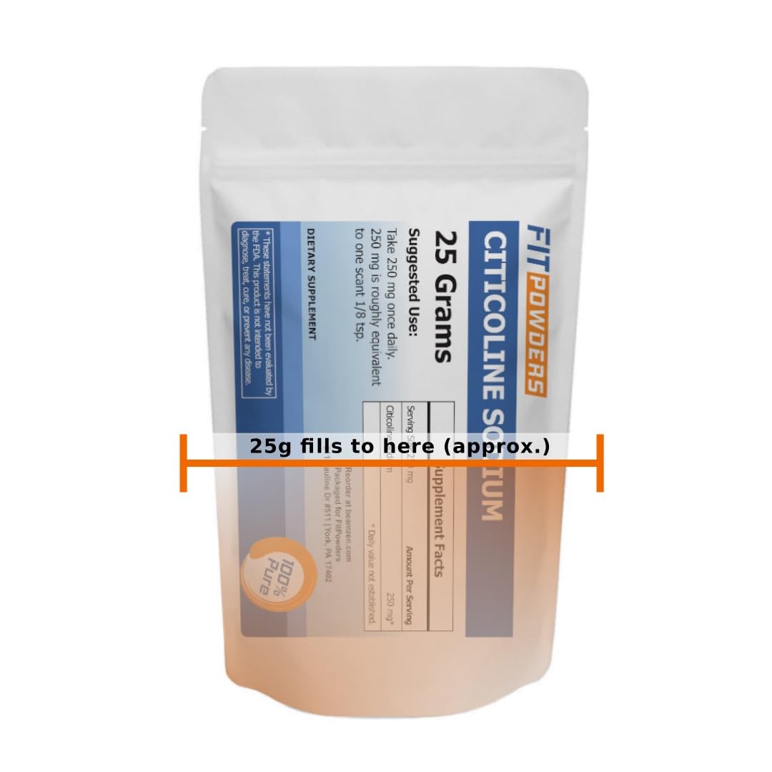 Détail de la poudre de Citicoline FitPowders dans un verre