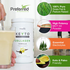 Détail de la poudre de collagène keto Preferred Elements