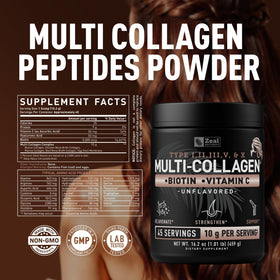 Détail de la poudre de collagène Zeal Naturals