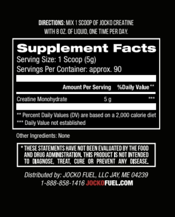 Détail de la poudre de créatine Jocko Fuel dans un verre d'eau