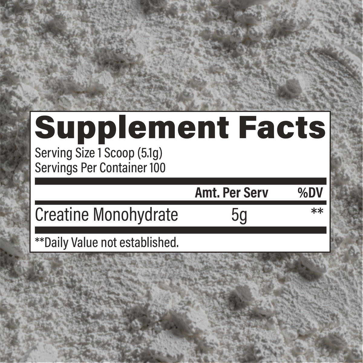 Détail de la poudre de créatine monohydrate RAW