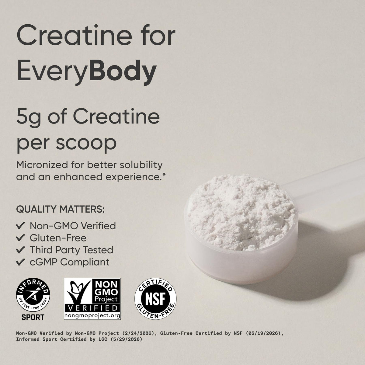 Détail de la poudre de créatine monohydrate Sports Research
