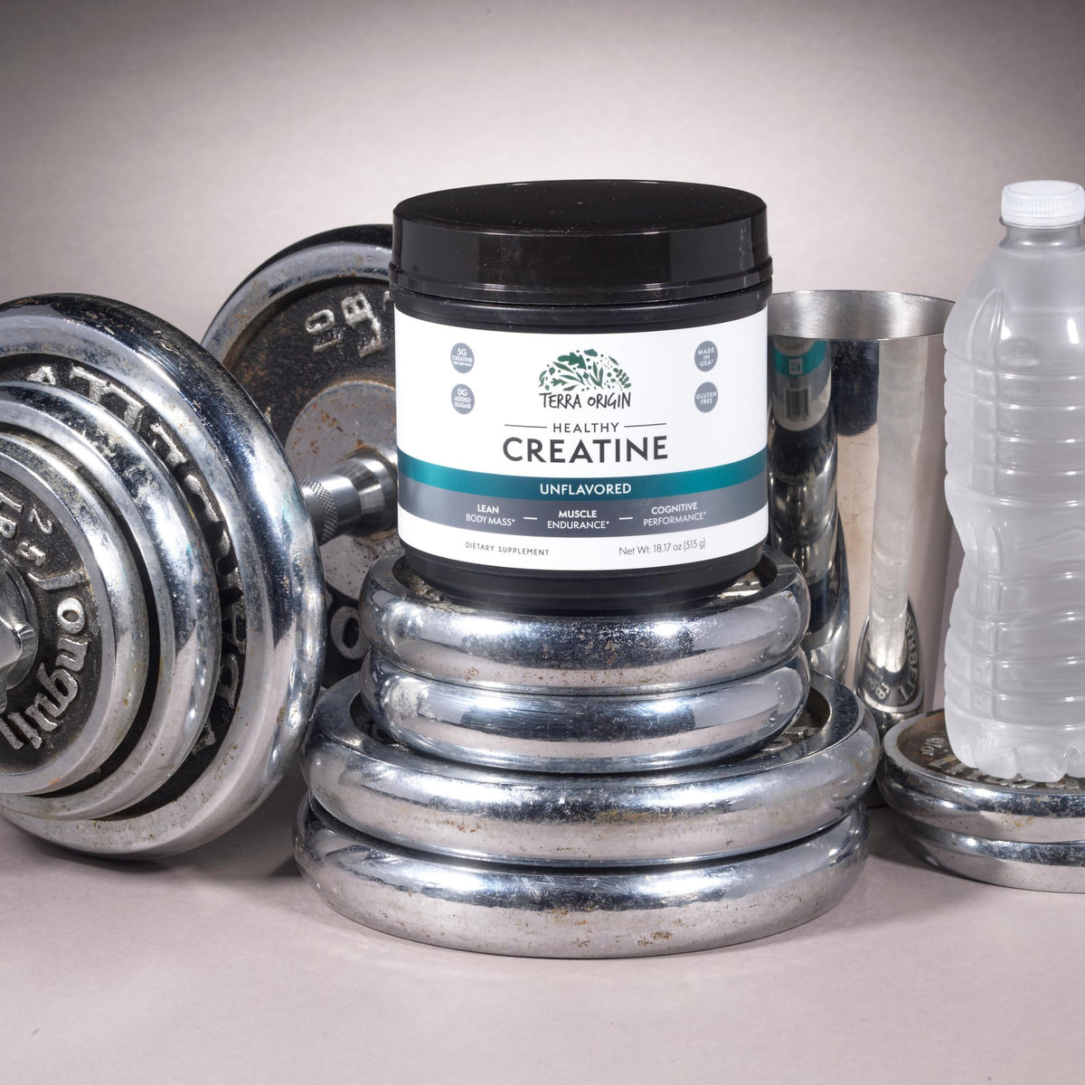 Détail de la poudre de créatine monohydrate TERRA ORIGIN