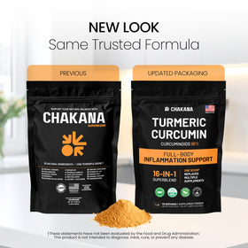 Détail de la poudre de curcuma CHAKANA dans un verre