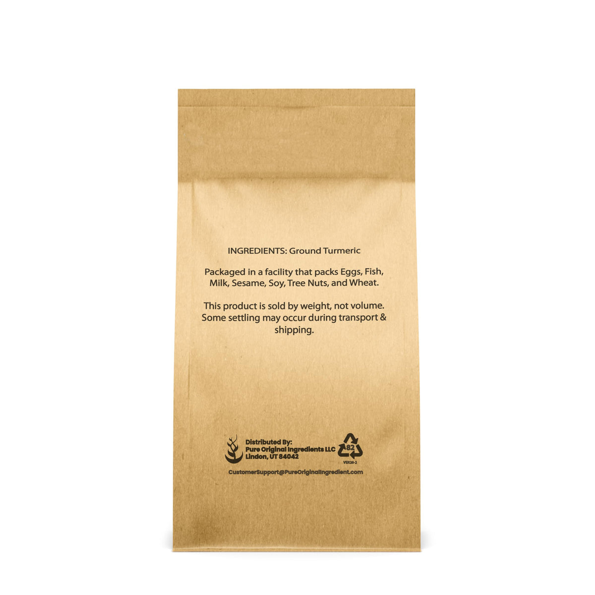 Détail de la poudre de curcuma PURE ORIGINAL INGREDIENTS 475g