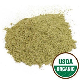 Détail de la poudre de feuille d'olivier bio Starwest Botanicals