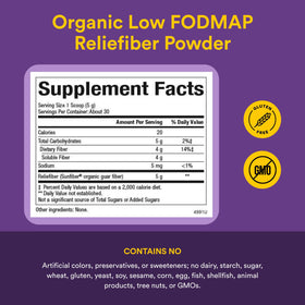 Détail de la poudre de fibre Reliefiber Natural Factors