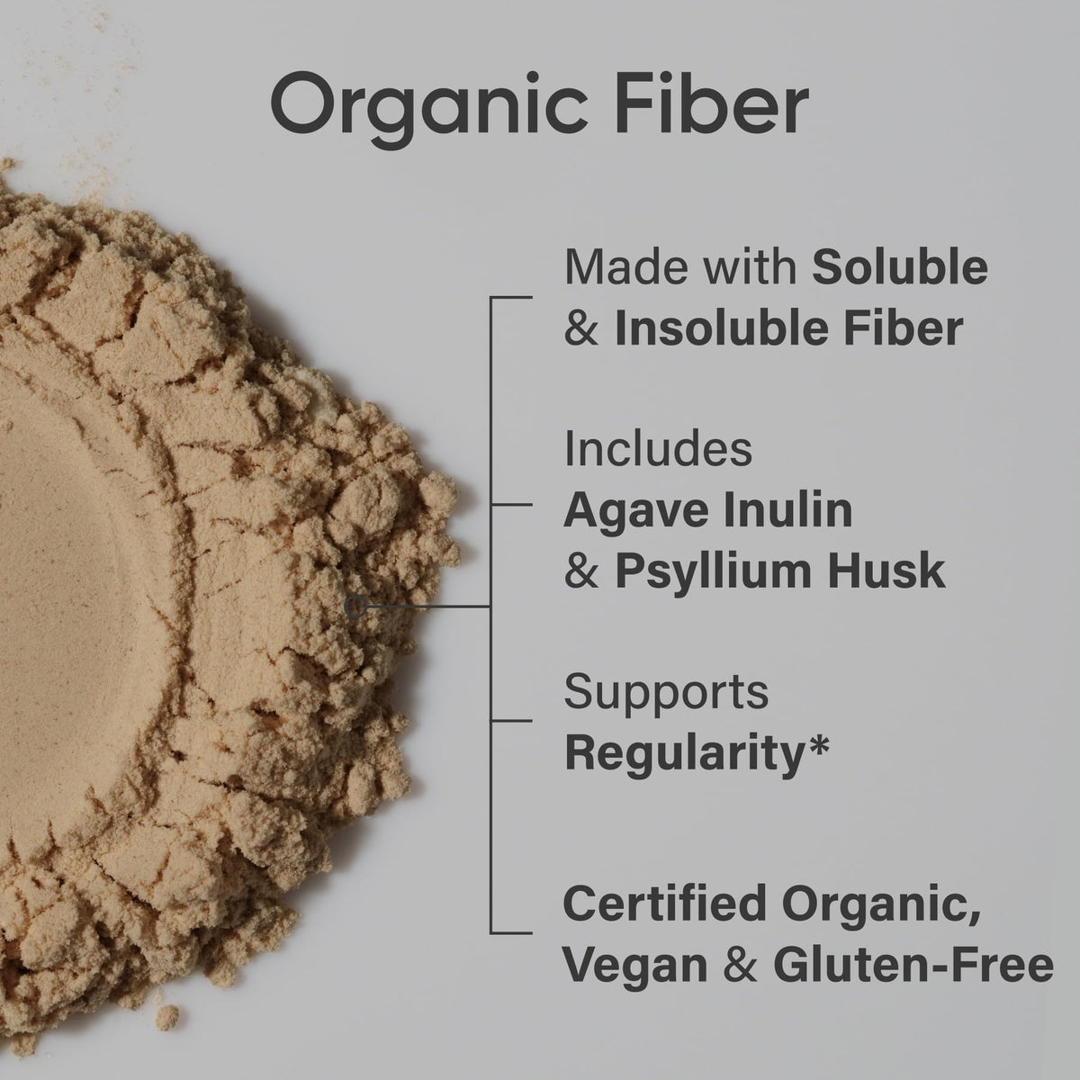 Détail de la poudre de fibres Sports Research sur une cuillère