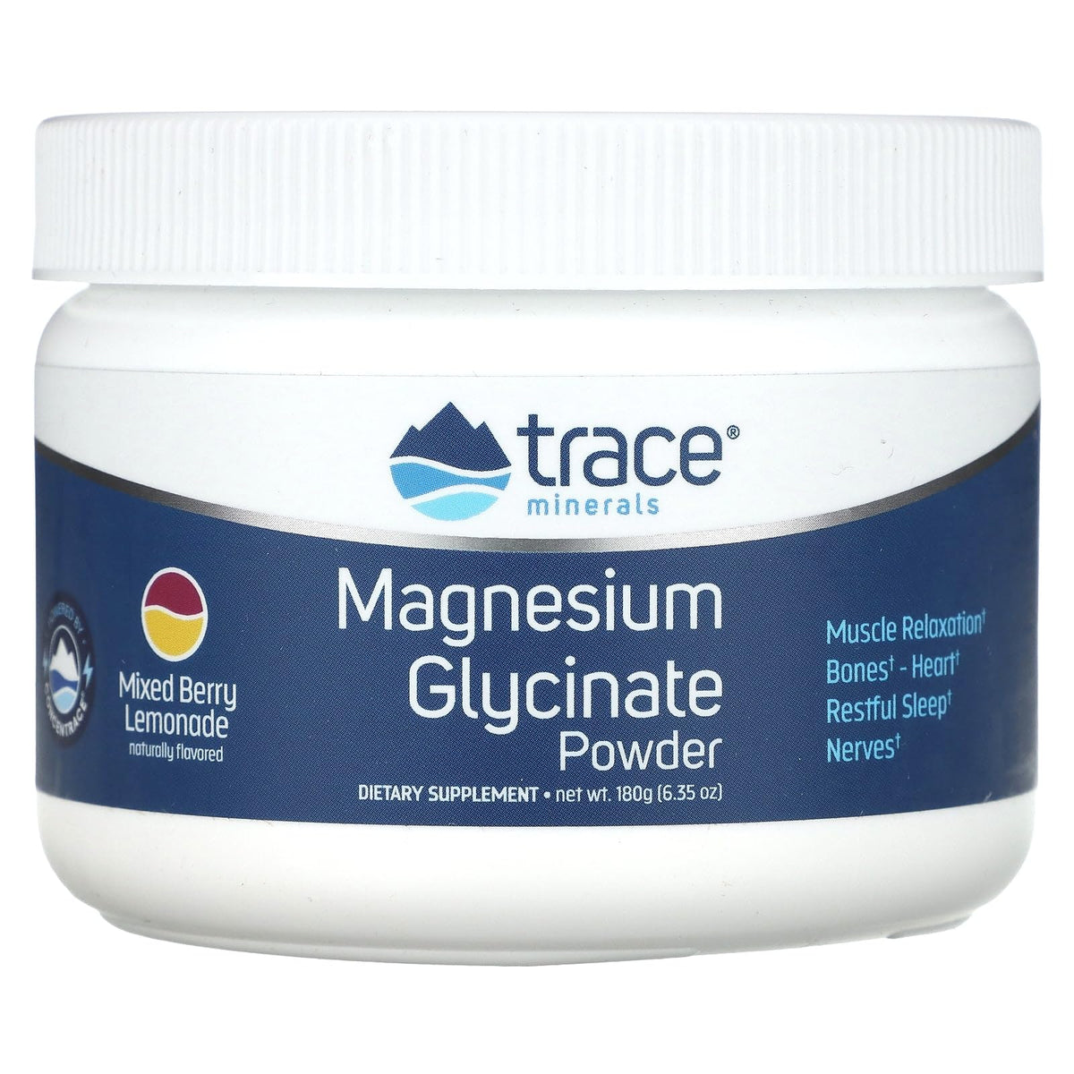 Détail de la poudre de magnésium glycinate Trace Minerals 240g