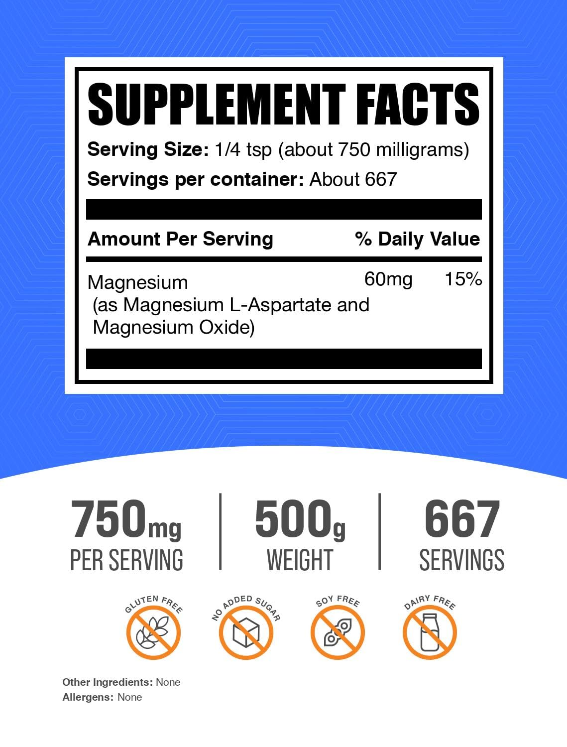 Détail de la poudre de Magnésium L-Aspartate de BulkSupplements, texture fine
