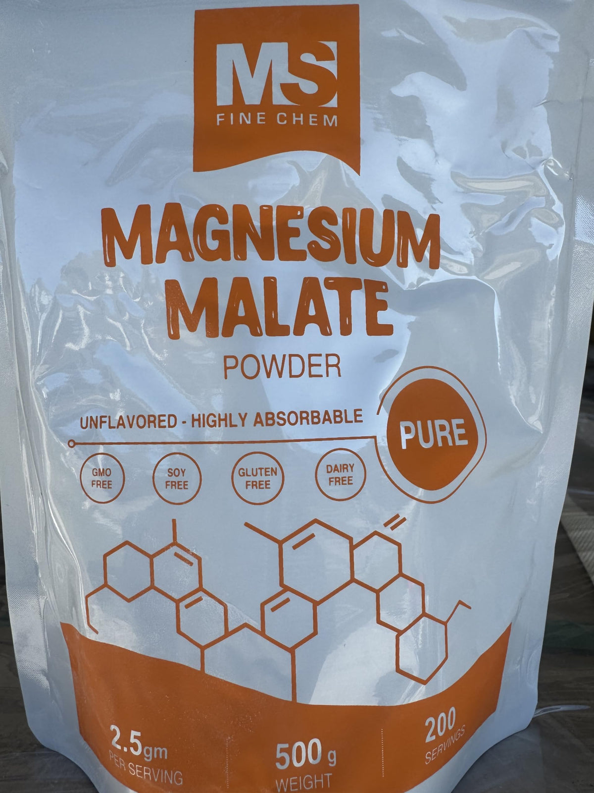 Détail de la poudre de malate de magnésium MS Finechem