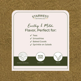 Détail de la poudre de millepertuis bio Starwest Botanicals