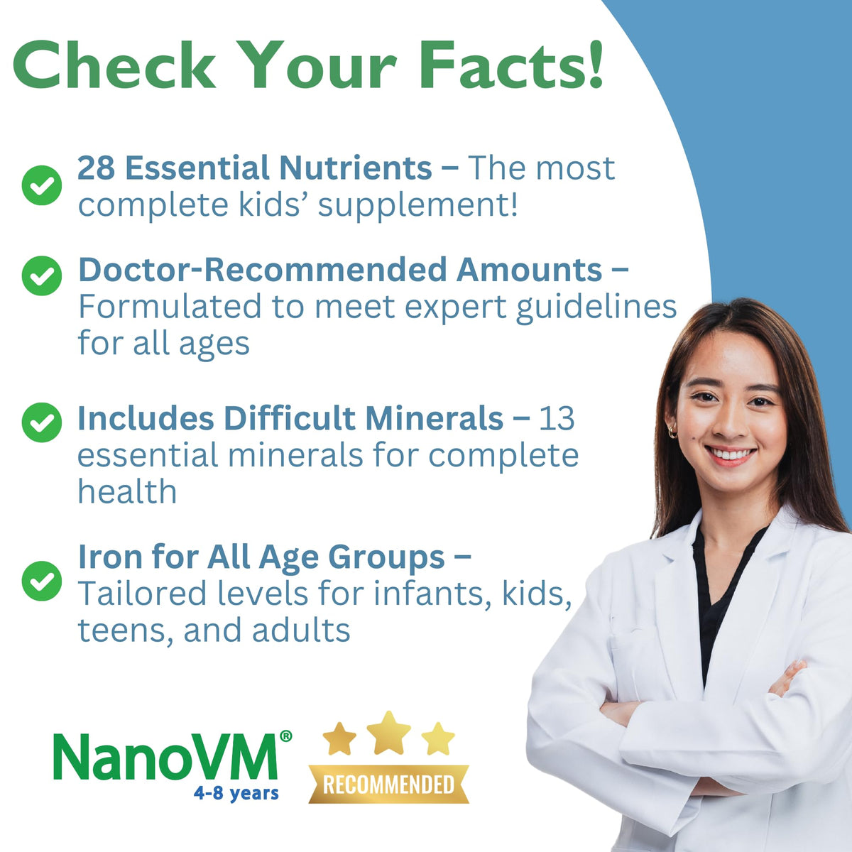 Détail de la poudre de multivitamines NanoVM dans une cuillère