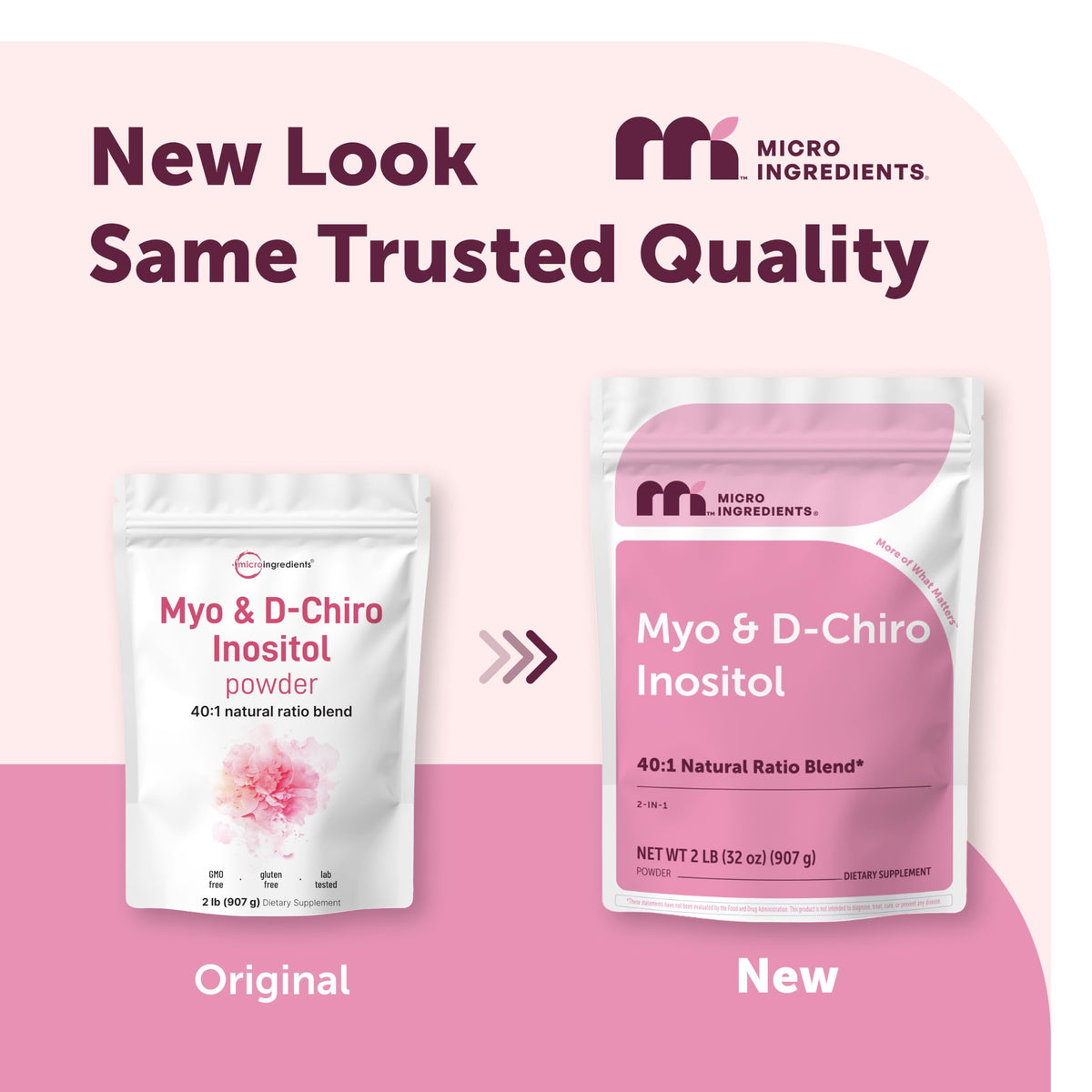Détail de la poudre de Myo-Inositol et D-Chiro Inositol Micro Ingredients