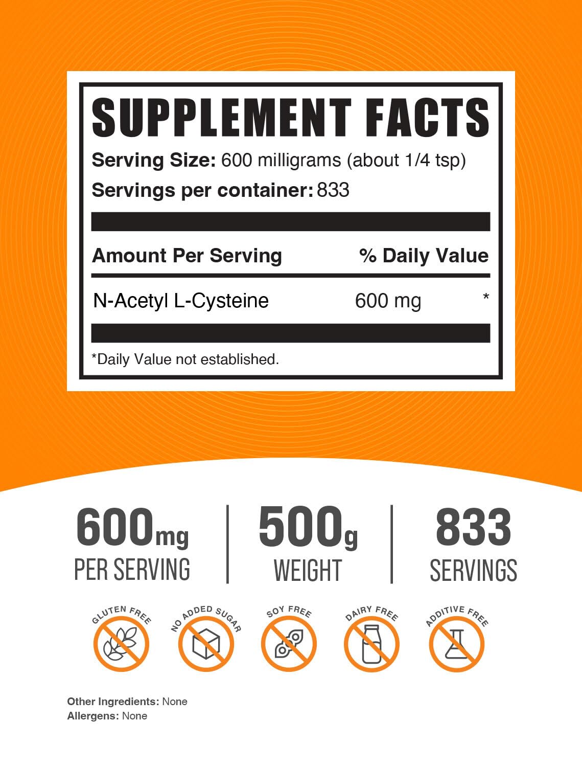 Détail de la poudre de NAC 600mg avec cuillère doseuse