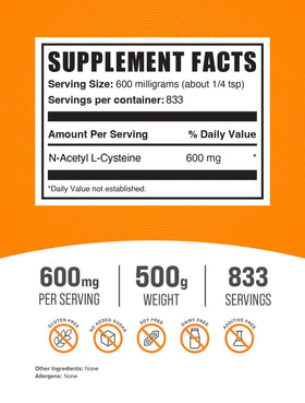 Détail de la poudre de NAC 600mg avec cuillère doseuse