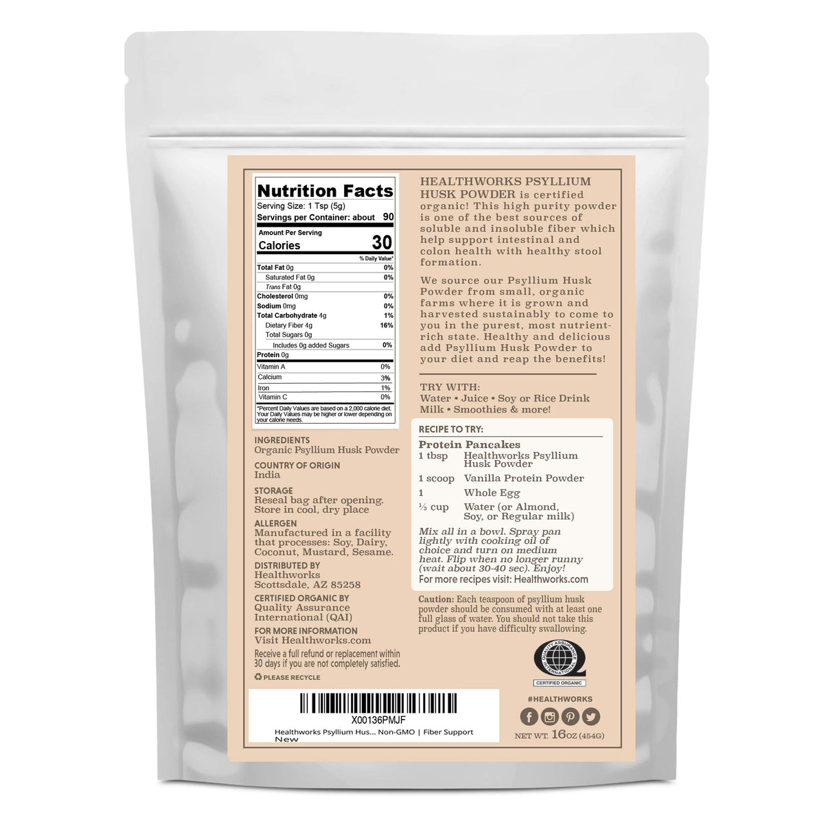 Détail de la Poudre de Psyllium Bio avec cuillère