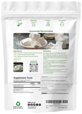 Détail de la poudre de racine de guimauve Micro Ingredients