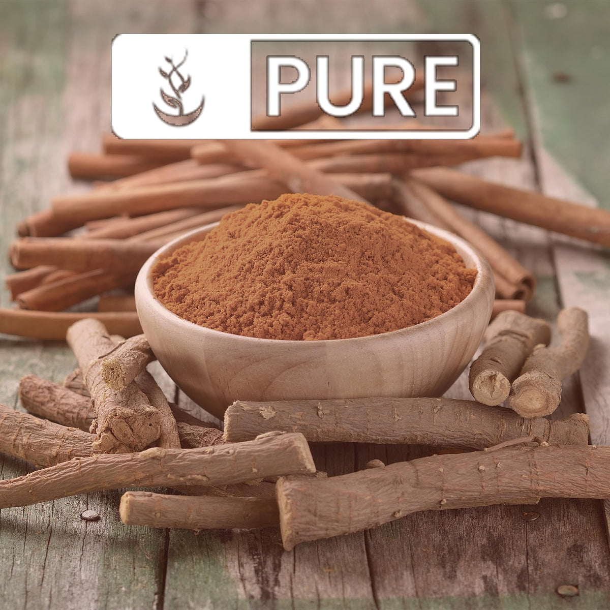 Détail de la poudre de réglisse PURE ORIGINAL INGREDIENTS