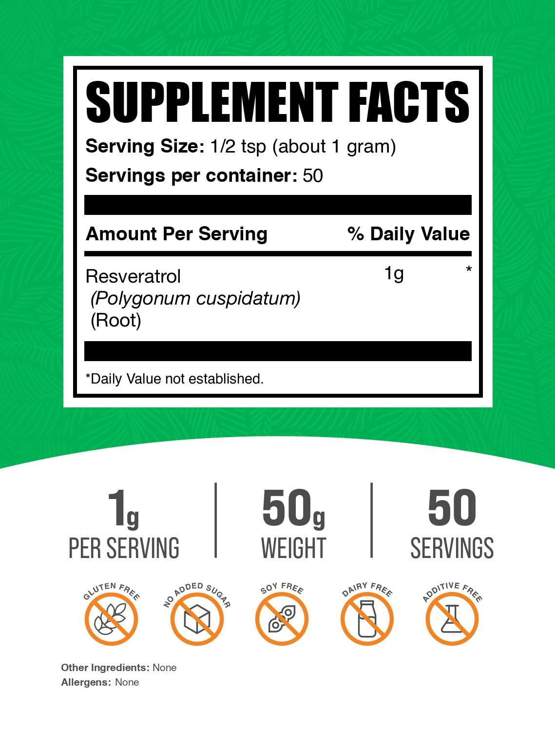 Détail de la poudre de Resvératrol BulkSupplements