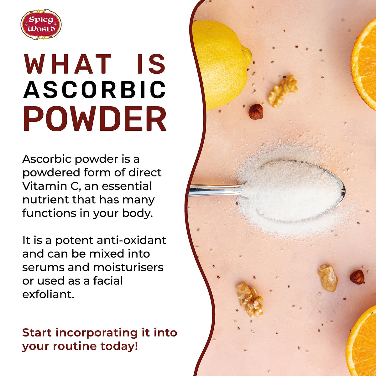 Détail de la poudre de vitamine C Spicy World
