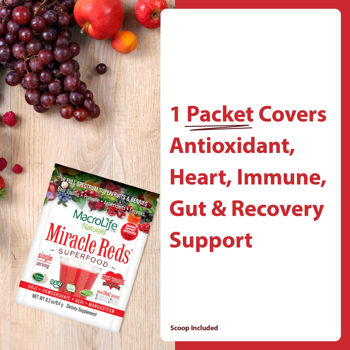Détail de la poudre Miracle Reds dans une cuillère