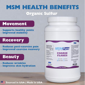 Détail de la poudre MSM MSMPure KALA HEALTH dans un verre