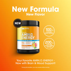 Détail de la poudre Optimum Nutrition Amino Energy Sunkissed Citrus