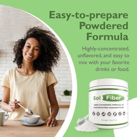 Détail de la poudre prébiotique Solace Nutrition