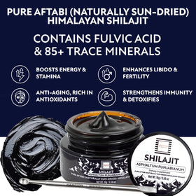 Détail de la résine de Shilajit sur une cuillère